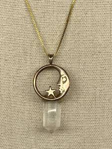 lot 46B image: Sterling Silver Moon Star Crystal Pendant