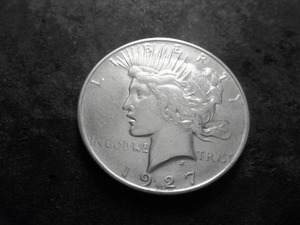 lot 33 image: 1927 D Peace Silver Dollar