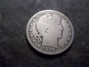 lot 43 image: 1915 D Barber Half Dollar
