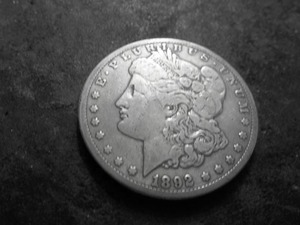 lot 16A image: 1892 CC Morgan Silver Dollar