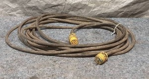 lot 14 image: Approx 50 ft Heavy Duty Extension Cord with Yellow Ends
