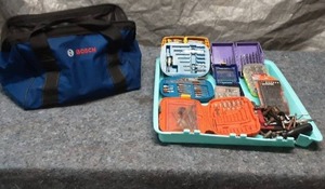 lot 21 image: Bosch Tool Bag with Assorted Bits and Drivers