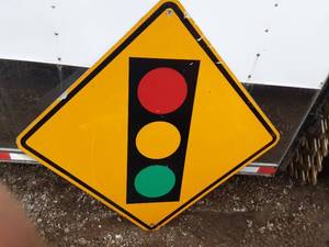 lot 35 image: Large Traffic Signal Road Sign
