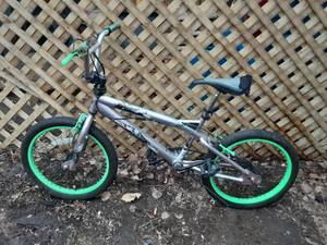 lot 43 image: Boys BMX Style Bicycle with Neon Green Accents