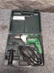 lot 62 image: Used Hitachi Corded Electric Drill with Carrying Case