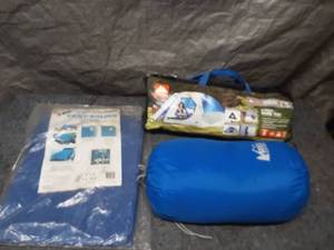 lot 80 image: Camping Set 4-Person Dome Tent, Sleeping Bag, and Tarp