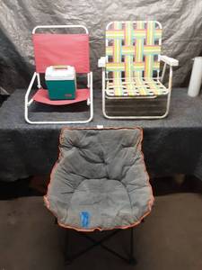 lot 85 image: Set of 3 Outdoor Folding Chairs and a Small Ice Cooler