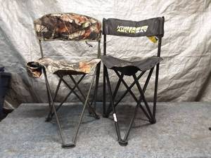 lot 87 image: Set of 2 Folding Camping Chairs with Camouflage Design