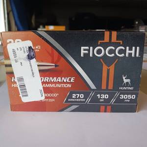 lot 28 image: FIOCCHI 270 WINCHESTER 130 gr 3050 fps  3 boxes in this lot