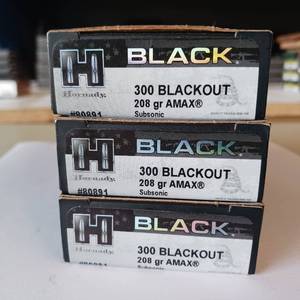 lot 30 image: HORNADY 300 BLACKOUT 208 gr  LOT has 3 boxes