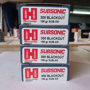 lot 39 image: HORNADY SUBSONIC 300 BLACK 190 gr SUB-X  LOT HAS 4 BOXES