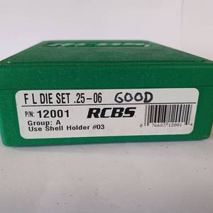 lot 53 image: RCBS F L DIE SET  .25 - 06 GOOD  PN 12001 