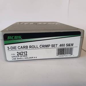 lot 55 image: RCBS 3 DIE CARB ROLL CRIMP SET  .460 S&W