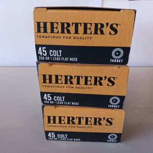 lot 72 image: HERTERS 45 COLT 250 gr TARGET FLAT NOSE  lot of 3 boxes