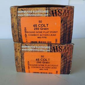 lot 75 image: HSM 45 Colt 250 gr Cowboy Action  lot of 2 boxes