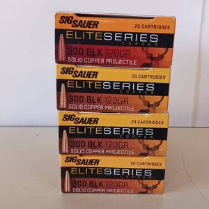 lot 88 image: SIG SAUR 300 BLACK 120 gr  4 BOX LOT