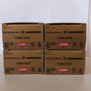lot 92 image: FEDERAL PREMIUM PERSONAL DEFENSE 40 S&W  4 lot box