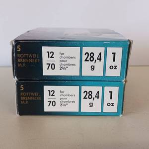 lot 95 image: Rottweil 12 gauge shotshells  lot of 2 boxes
