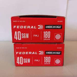 lot 103 image: FEDERAL S&W 40  180 grain - 2 boxes