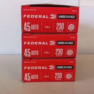 lot 120 image: FEDERAL 45 Auto 230 grain  3 boxes in this lot