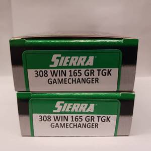 lot 133 image: SIERRA  308 WIN 165 GR TGK   Gamechanger  lot of 2 boxes