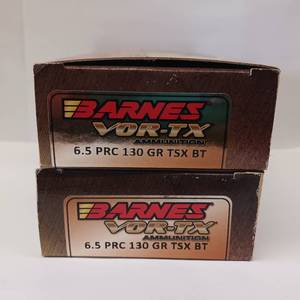 lot 155 image: BARNES VOR-TX  6.5 PRC 130 GR TSX BT  Lot of 2 boxes