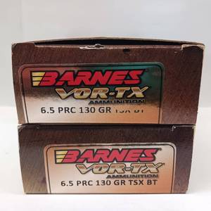 lot 158 image: BARNES VOR-TX  6.5 PRC 130 GR TSX BT  Lot of 2 boxes