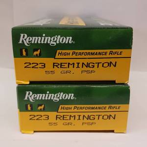 lot 164 image: REMINGTON 223  55 GR  lot of 2 boxes