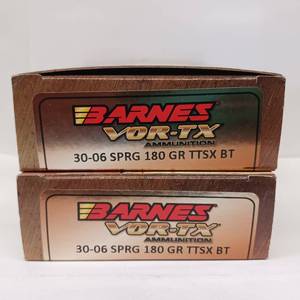 lot 166 image: BARNES VOR-TX  30-06 SPRG 180 gr  TTSX BT  lot of 2 boxes