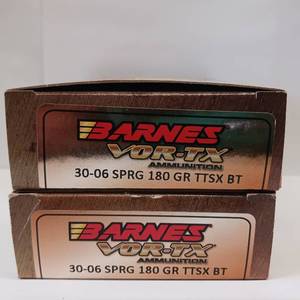 lot 170 image: BARNES VOR-TX  45 AUTO 185 gr TTSX  BRASS CASE  CRITICAL DEFENSE  lot of 2 boxes