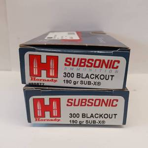 lot 176 image: HORNADY SUBSONIC  300 blackout  190 gr  LOT of 2 boxes