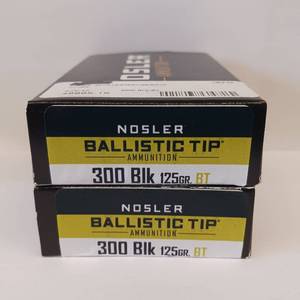 lot 178 image: NOSLER BALLISTIC TIP  300 BLACK 125 gr BT  lot of 2 boxes