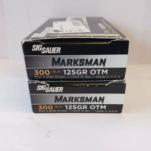 lot 195 image: SIG SAUR SUBSONIC MARSKMAN 300 BLACK  125 gr OTM  2 BOX LOT