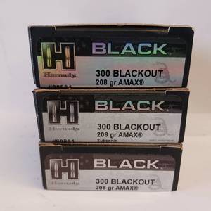 lot 196 image: HORNADY 300 BLACKOUT 208 gr AMAX  lot of 3 boxes