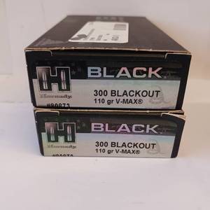 lot 197 image: HORNADY BLACKOUT 300 110 gr VMAX  lot of 2 boxes