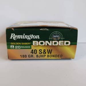 lot 200 image: 40 S&W REMINGTON GOLDEN SABER BONDED 180 GRAIN BJHP (20 ROUNDS)