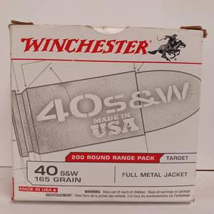 lot 213 image: Winchester - 40 S&W - 165GR FMJ - 200 Round Range Pack