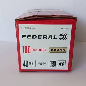 lot 216 image: Federal Champion 40 S&W - 180 Grain FMJ - 100 Rounds