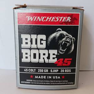 lot 221 image: Winchester - Big Bore 45 - 45 COLT - 250GR - SJHP - 20 rounds