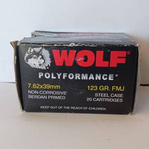 lot 235 image: WOLF - 7.62 x 39mm - 123GR. FMJ - 20 cartridges