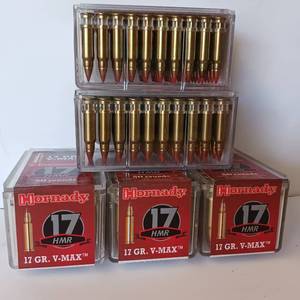 lot 236 image: 250 Rounds total - Hornady 17HMR - 17GR - V-MAX