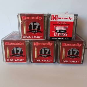 lot 237 image: 250 Rounds total - Hornady 17HMR - 17GR - V-MAX