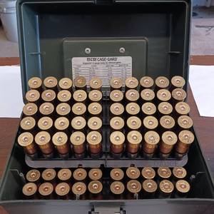 lot 247 image: 100 rounds total - 12Ga. Shells with 100count Shotshell Storage box