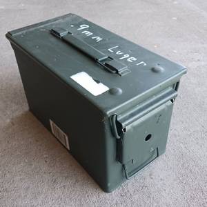 lot 249 image: Metal Ammunition Box - Latch Lid - Ammo Box - Water resistant Seal Lid - GeoCache Stash