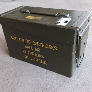 lot 252 image: Metal Ammunition Box - Latch Lid - Ammo Box - GeoCache Stash Box - Water resistant Seal Lid