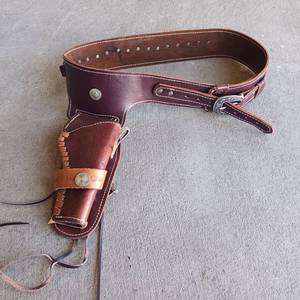 Beautifully Hand Crafted Holster and Belt by Wayne West  - notice the detail
