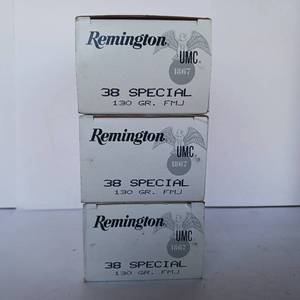 lot 261 image: 150 Rounds .38 Special Ammo 130gr FMJ - Remington Ammunition