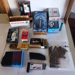 lot 283 image: Mixed LOT - Various Ammunition - Full & Partial Boxes - 9mm Magazine and More - 6.5, 12Ga, 308, 44, 40, 223, 5.45 