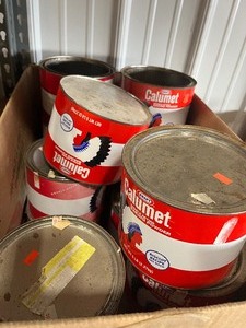 lot 58 image: box of metal Kraft metal cans