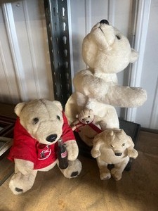 lot 62 image: 4 old stuffed coke polar bears